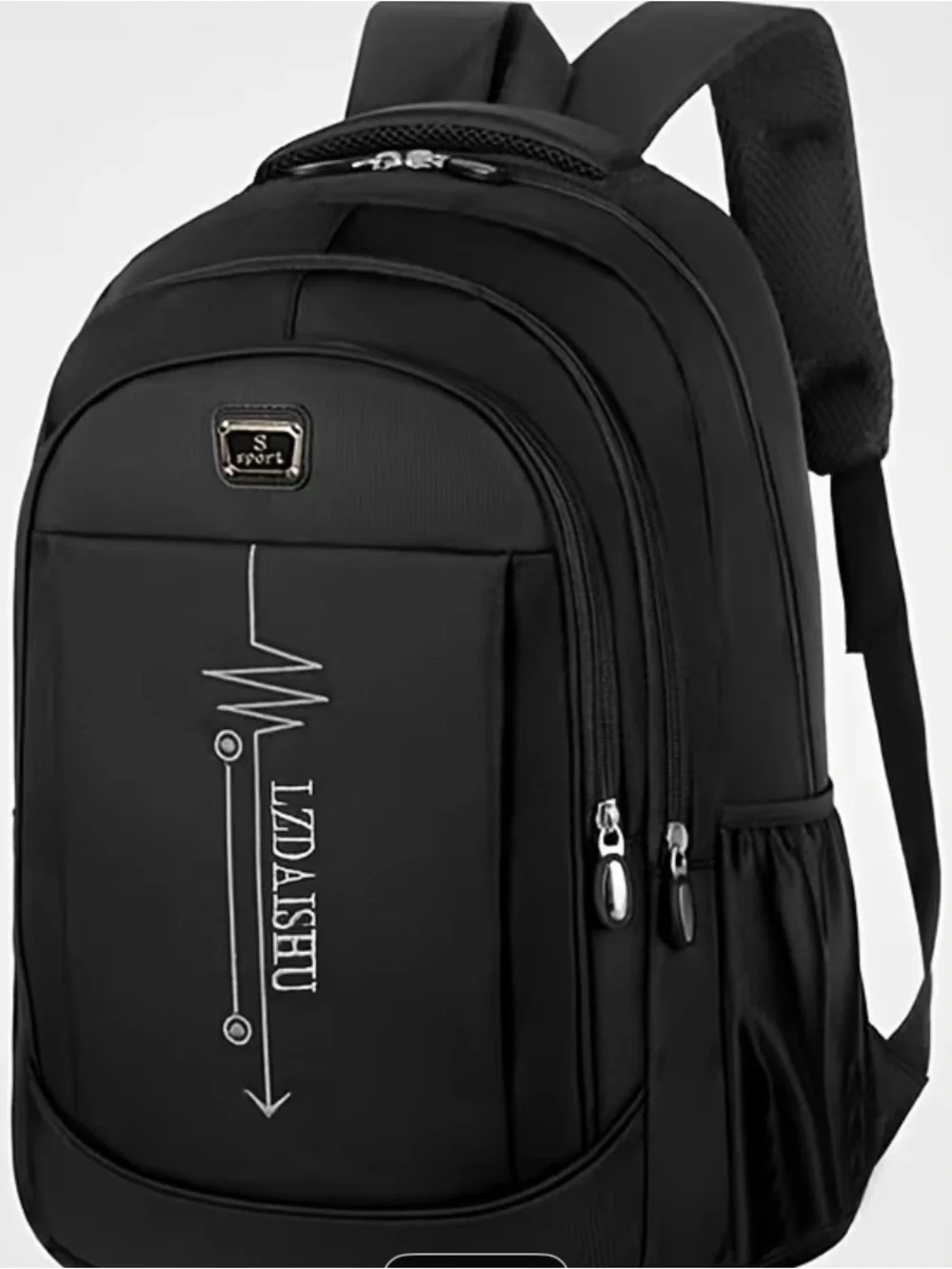 Black Men's Backpack - Multi-Pocket Travel & Laptop Bag